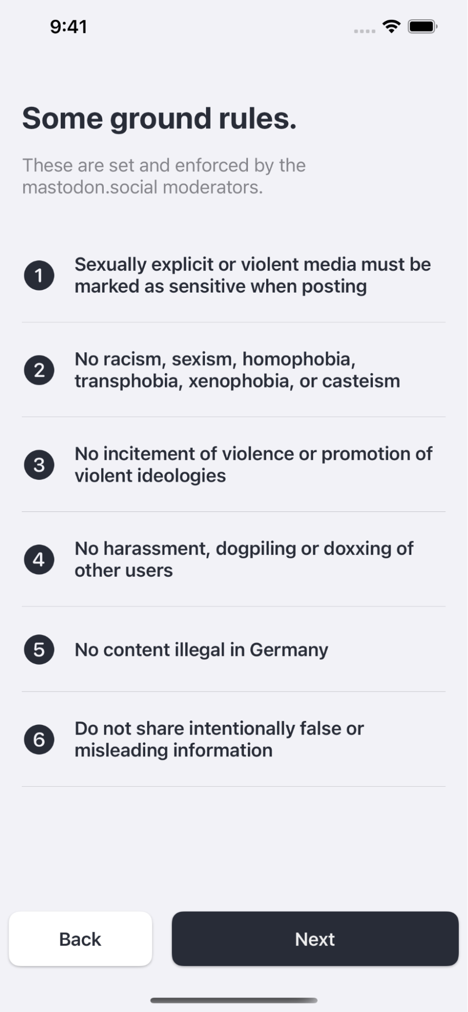 Mastodon's social media rules and guidelines