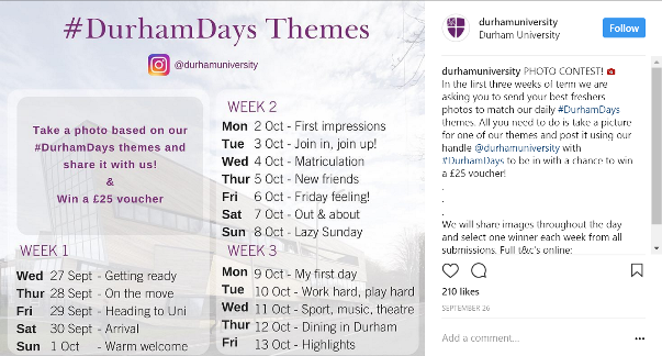 A snapshot of the Durham Instagram