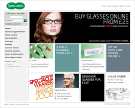 Specsavers home page thumbnail