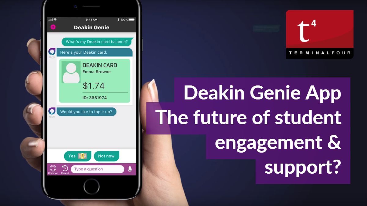 Genie is a voice controlled smartphone app, created by Deakin University to provide student support and guidance for students