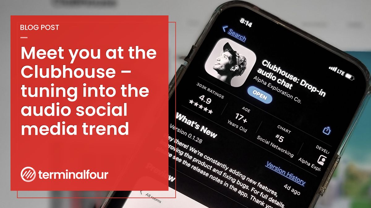 This week we’re taking a look at what the increasing popularity of audio-social channels such as Clubhouse means for higher education .