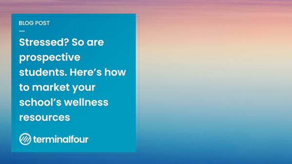 Students are under increasing pressures, and are looking beyond the academics at what student life is like at universities and colleges. Higher education institutions have an opportunity to highlight their wellness programs as part of the university experience to help student conversions.