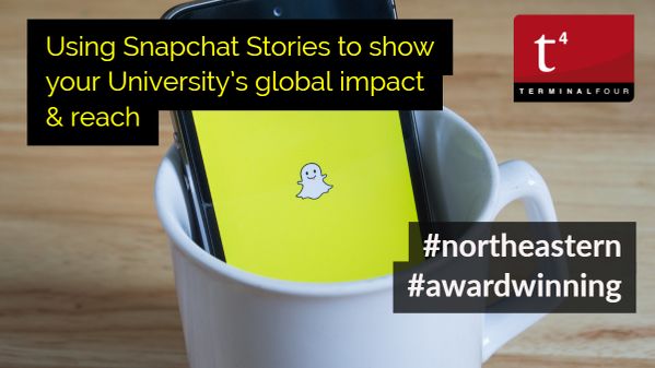 An award winning example of using Snapchat stories combined with a microsite to show the global reach of Northeastern students