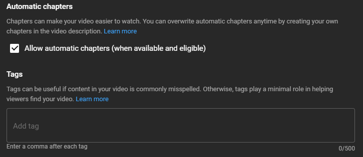 Youtube Automatic Chapters