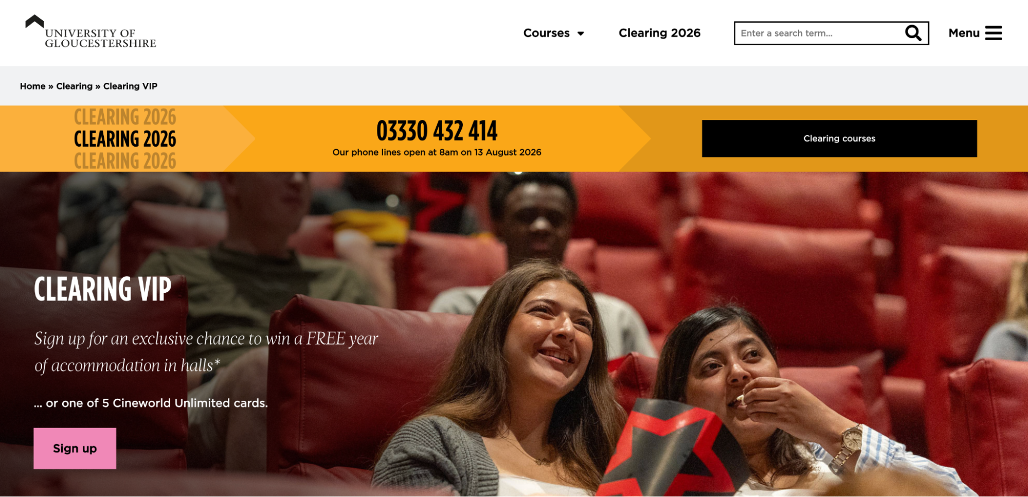 Clearing 2026 higher education marketing examples