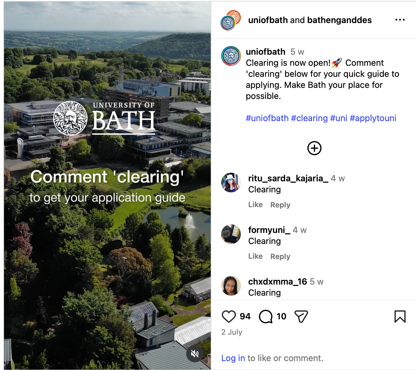 Clearing 2026 higher education marketing examples