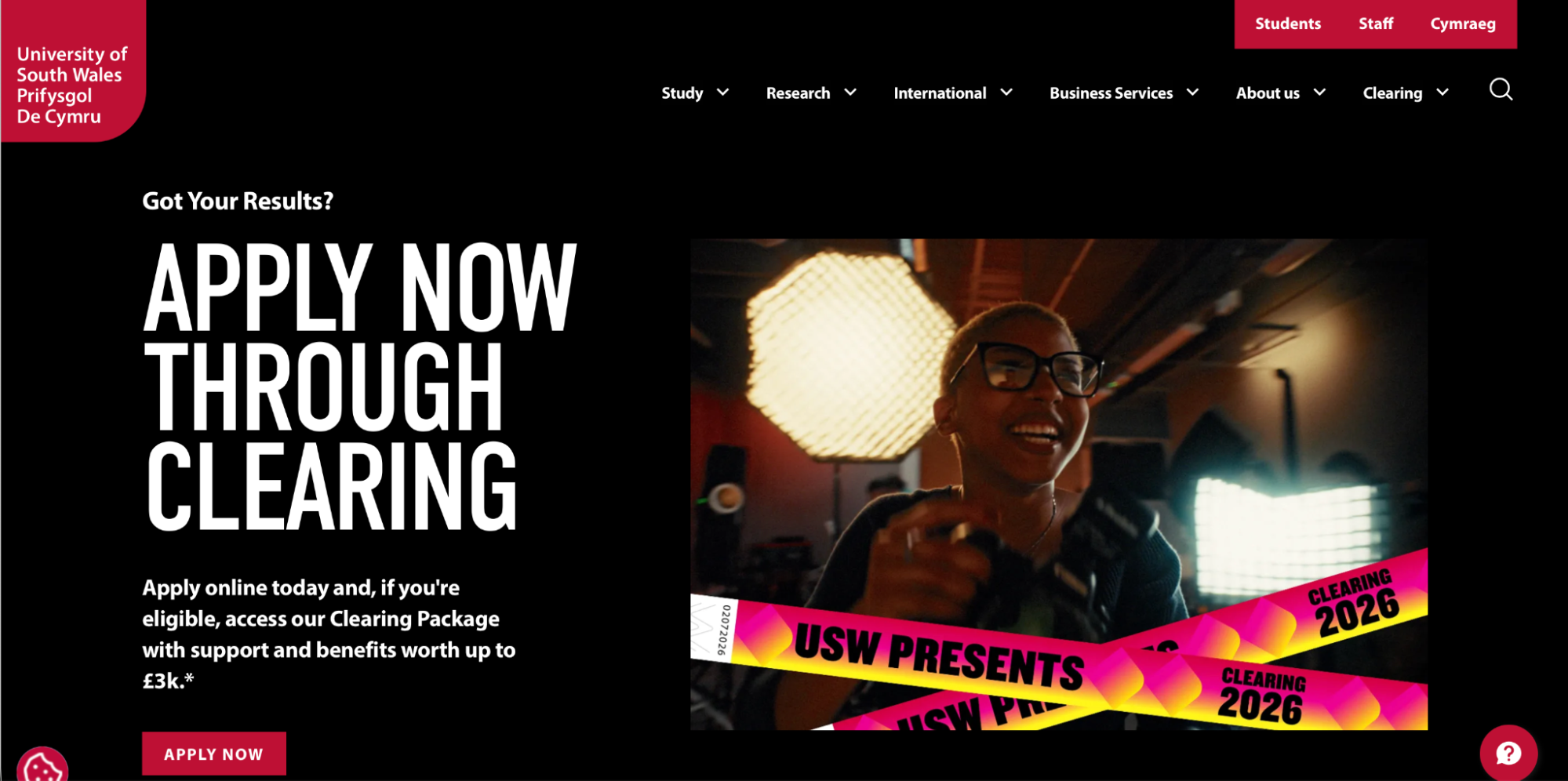 Clearing 2026 higher education marketing examples