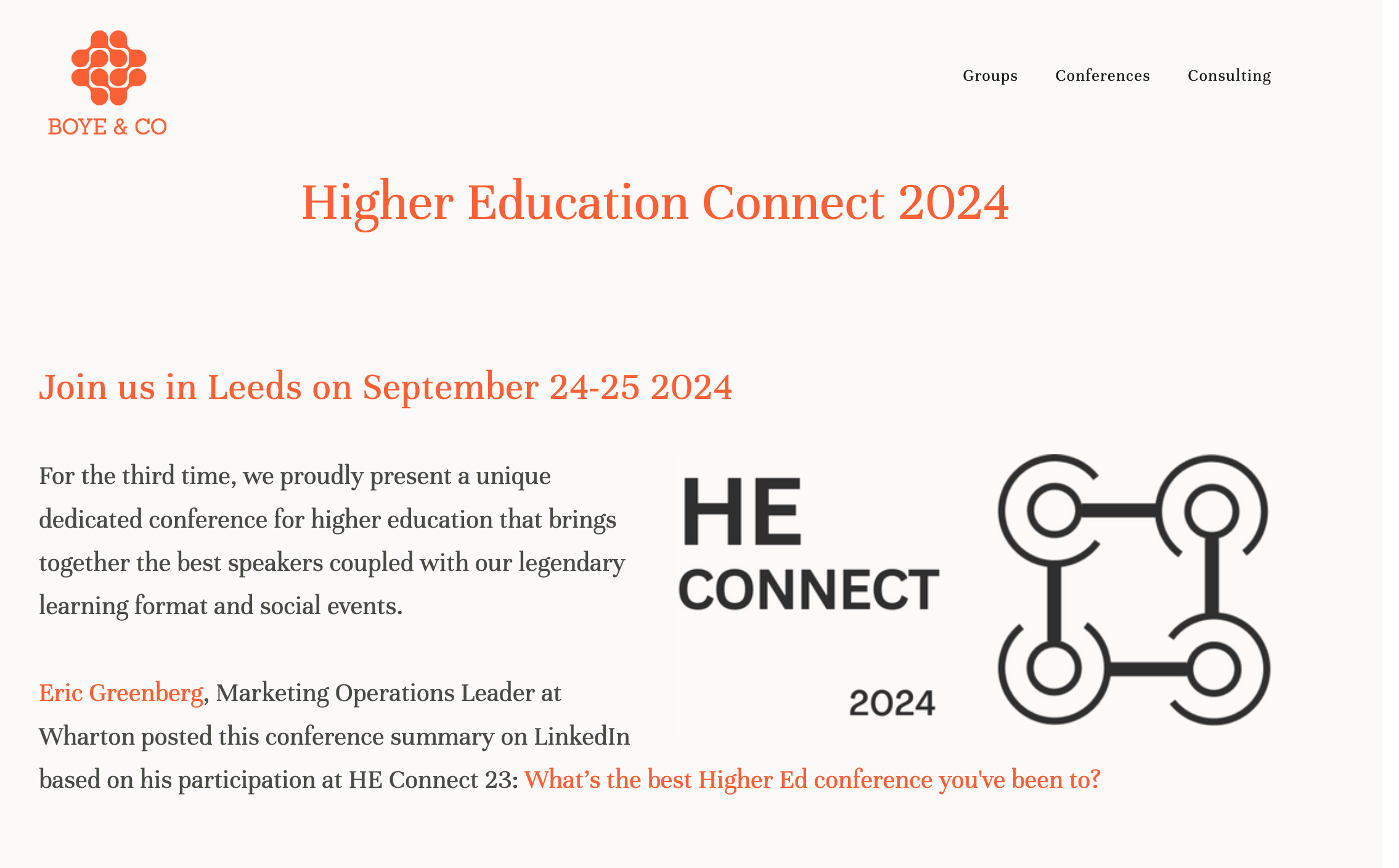 HE Connect 2024 - best higher education conferences