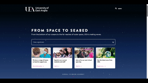 UEA Website Video Screenshot