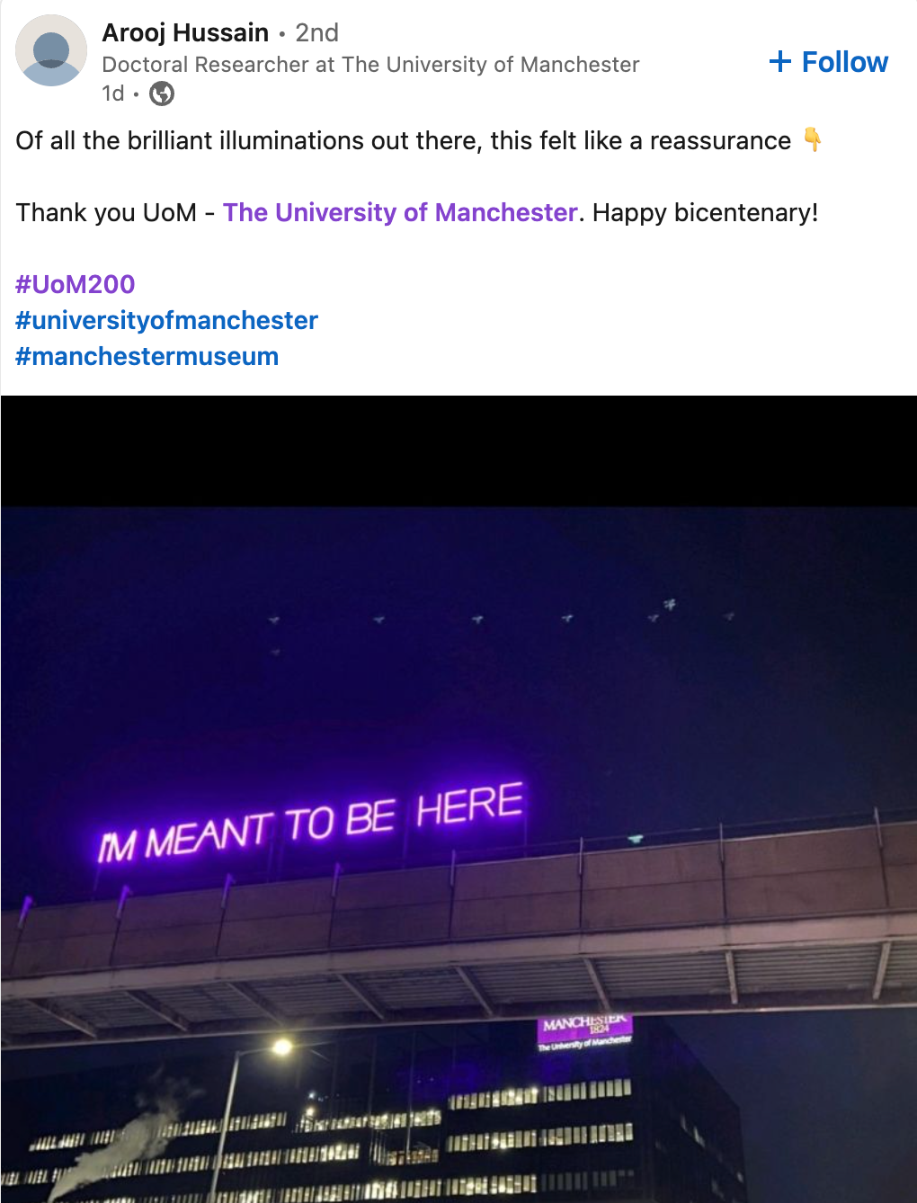 University of Manchester social media celebrations