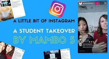 Snapshot of an Instagram post with the text 'A student takeover By Mambo 5'