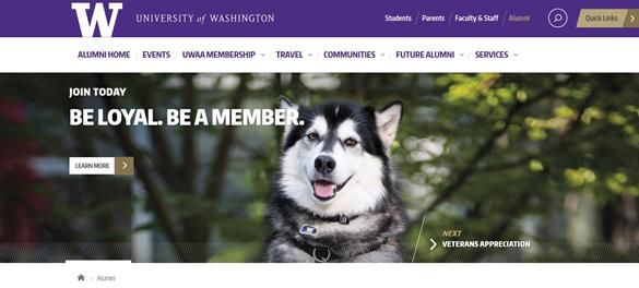 Screenshot of the University of Washington
