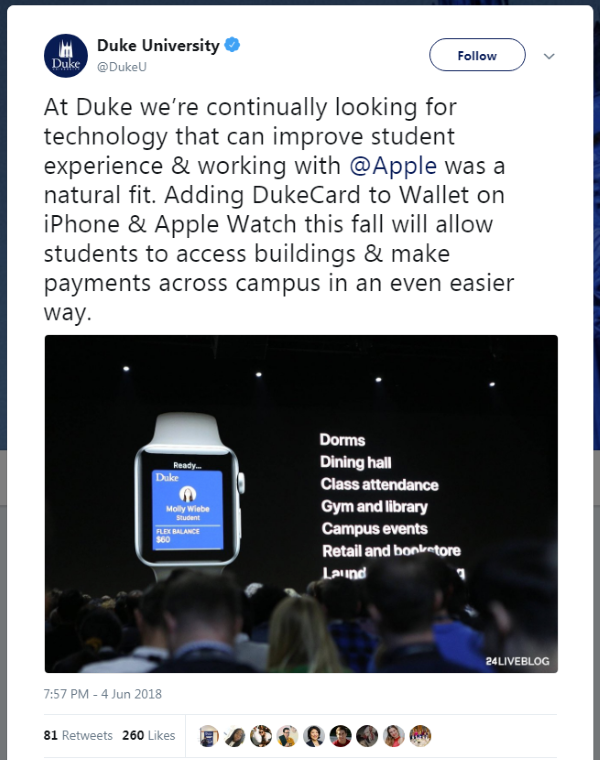Apple Watch Example at Duke University