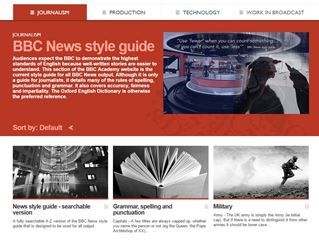 Screenshot of BBC online News Guide 