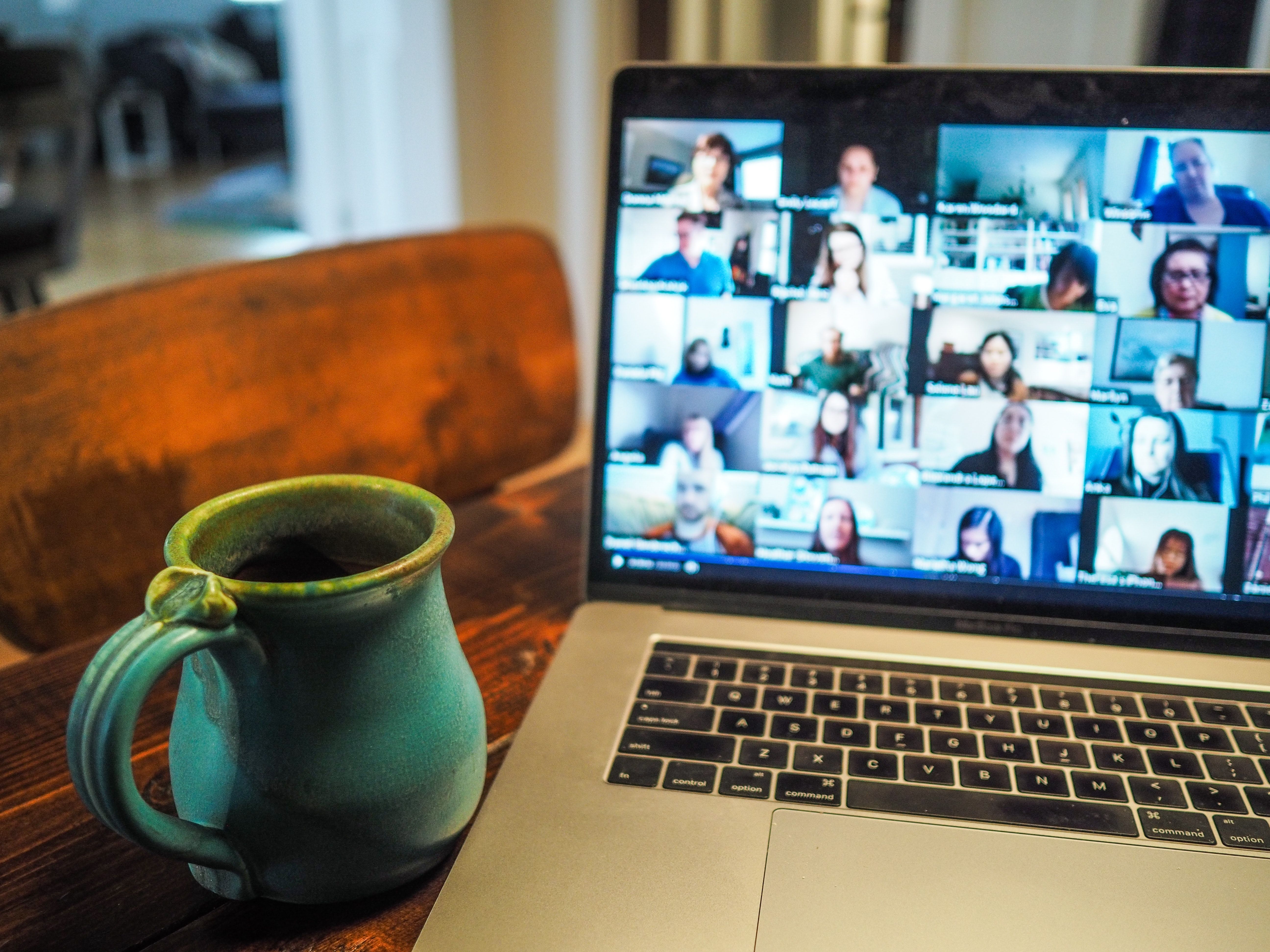 Photo of a zoom meeting with multiple participants