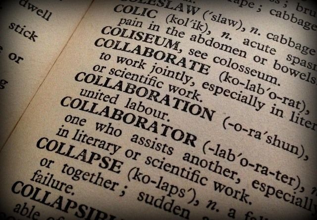Image of dictionary definition of Collaboration 
