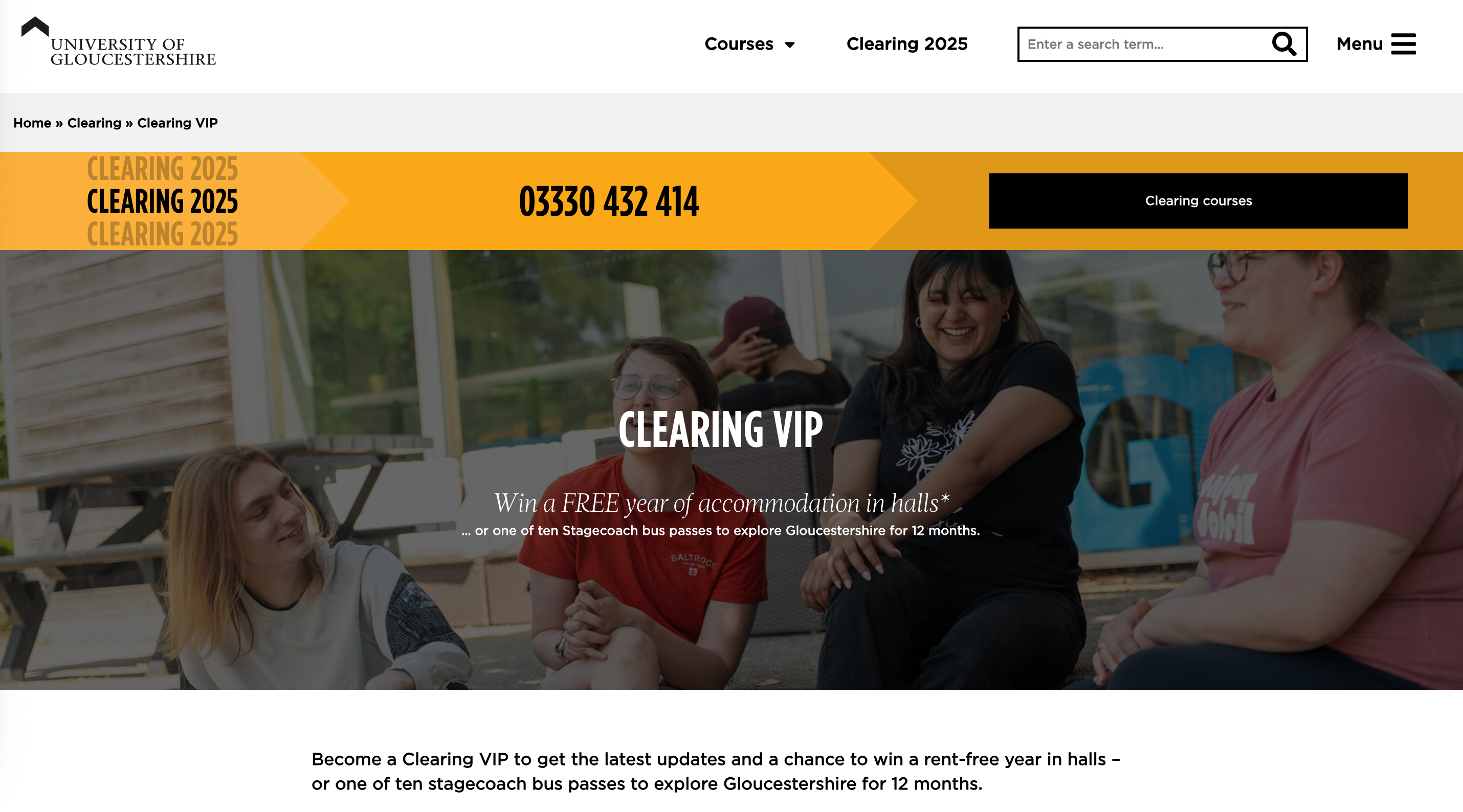 free accommodation higher ed clearing