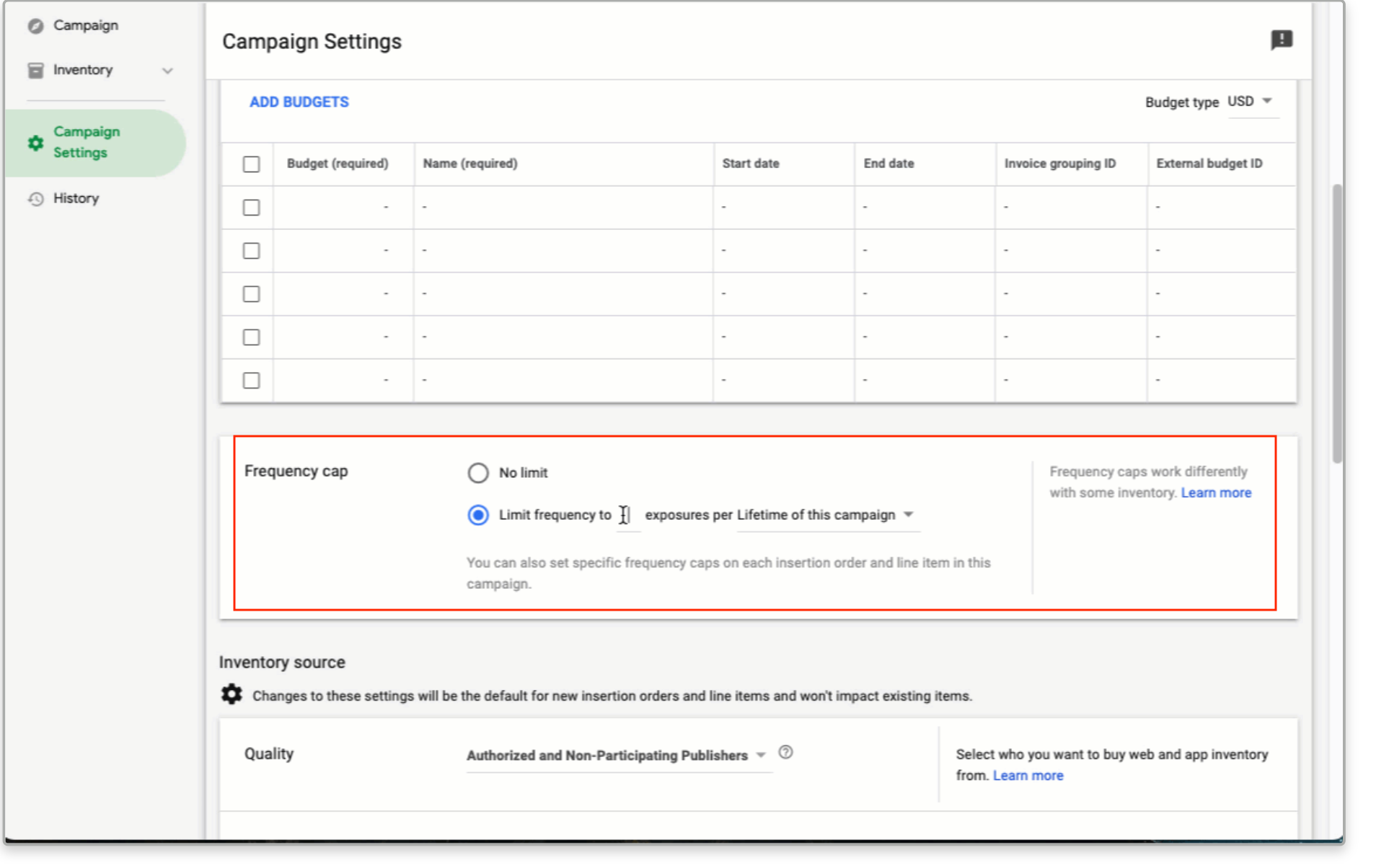 frequency capping for ads