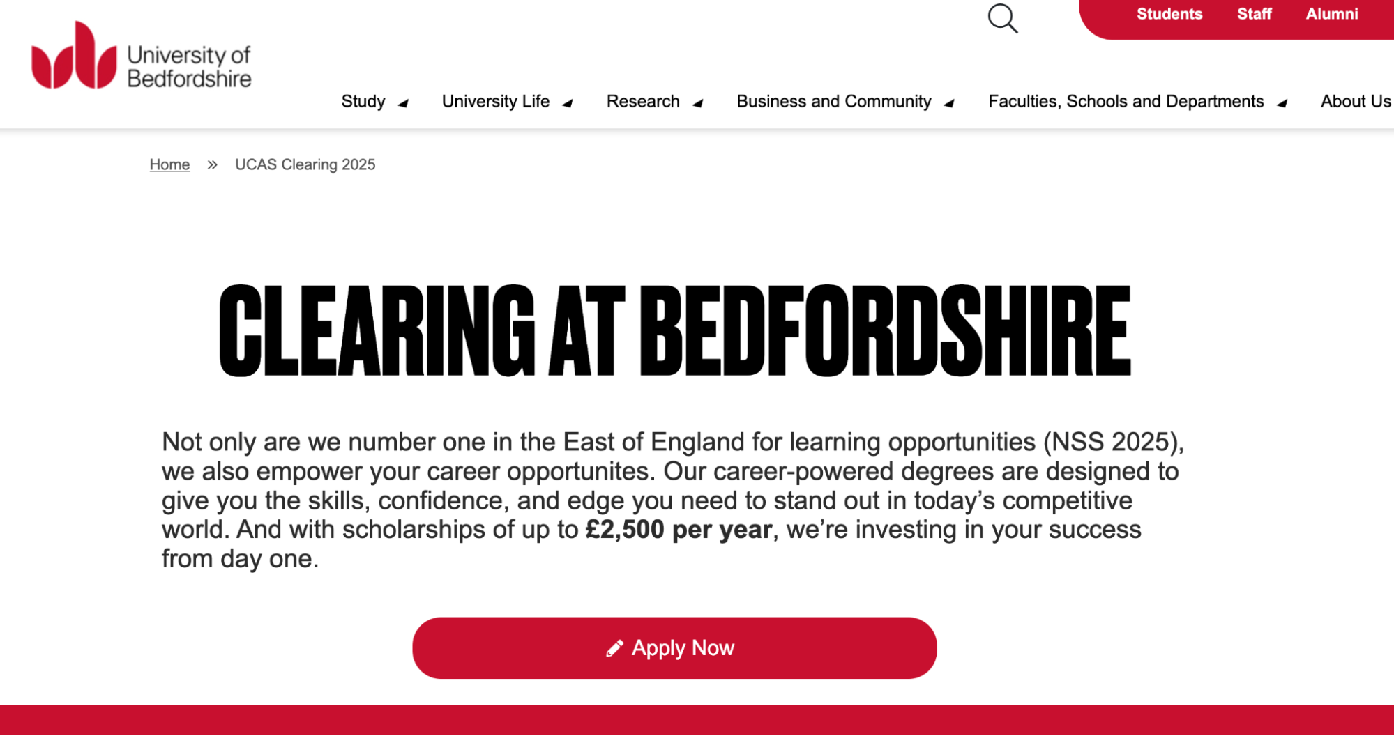 higher education clearing 2026 examples