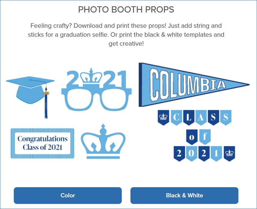 Columbia photo booth props