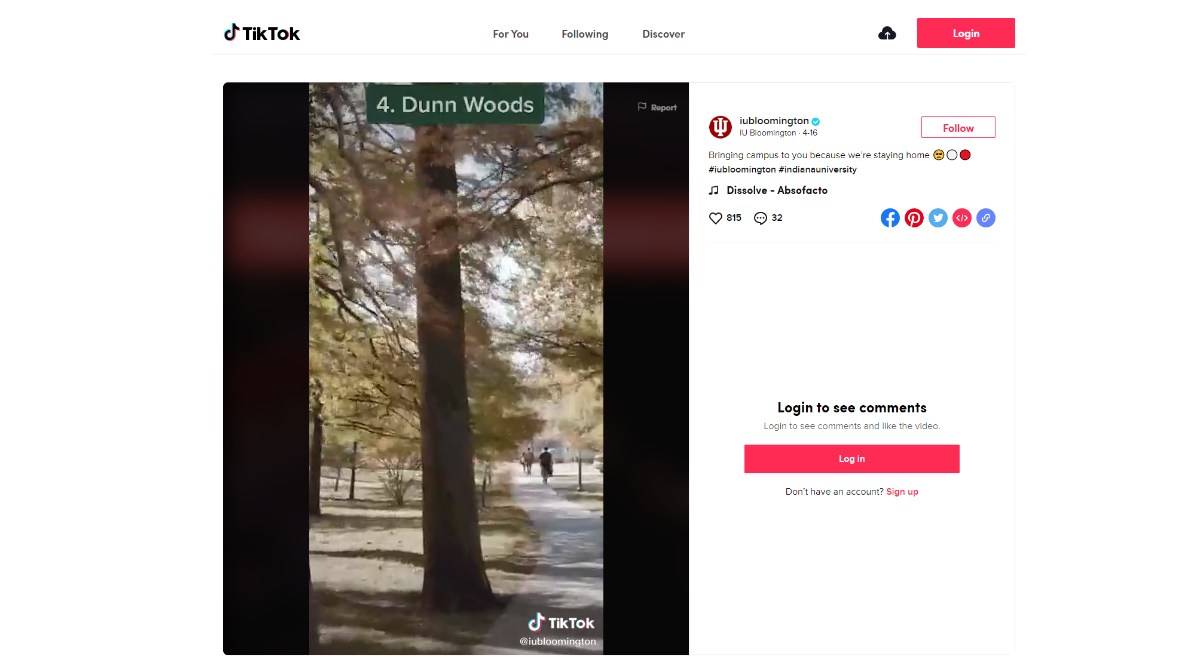screen grab from tiktok account showing video of top 10 places to see on campus