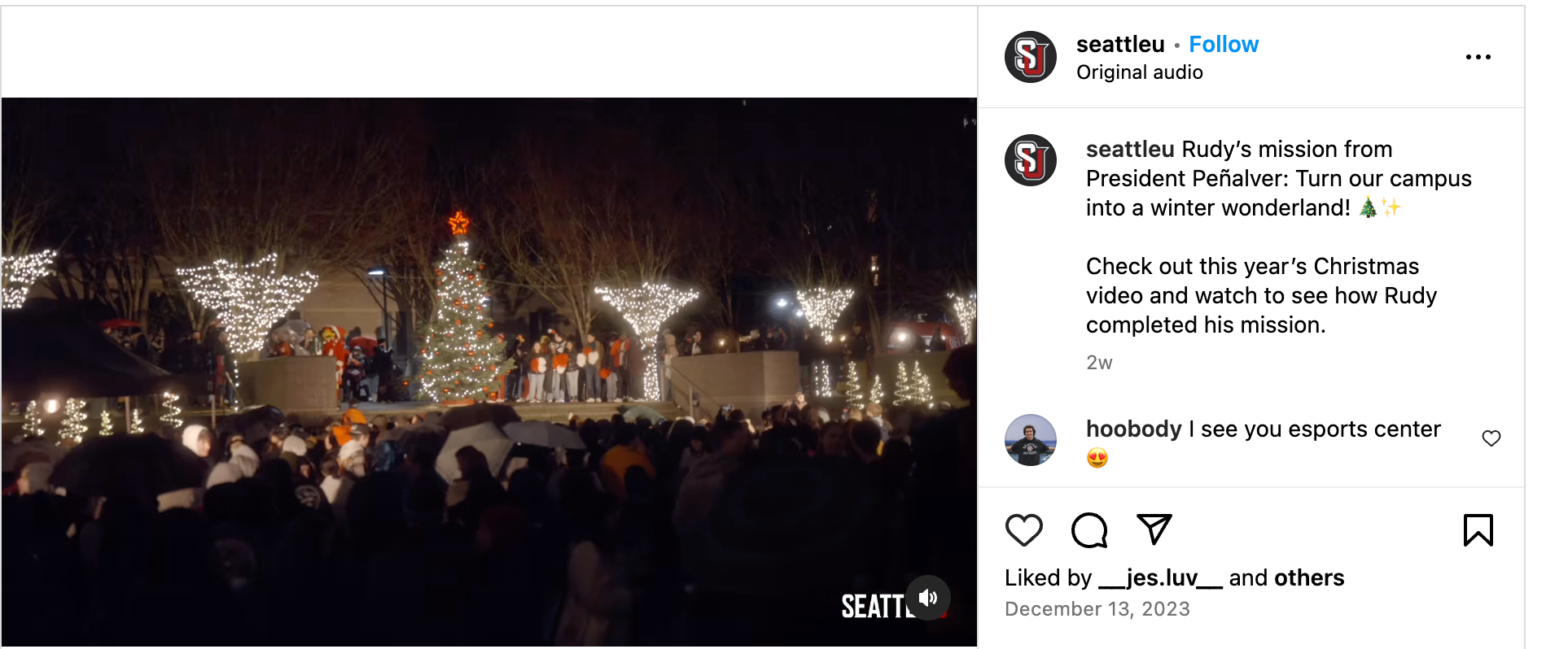 university examples social media posts festive holidays christmas