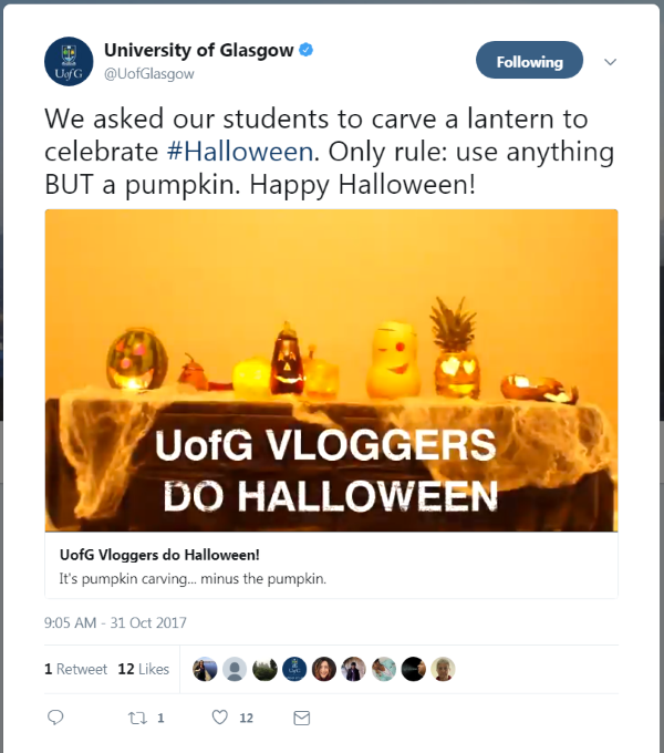 University of Glasgow Halloween Vloggers